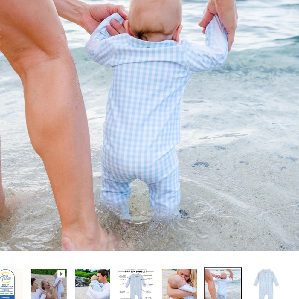 Charming Blue Checkered Kids Rashguard